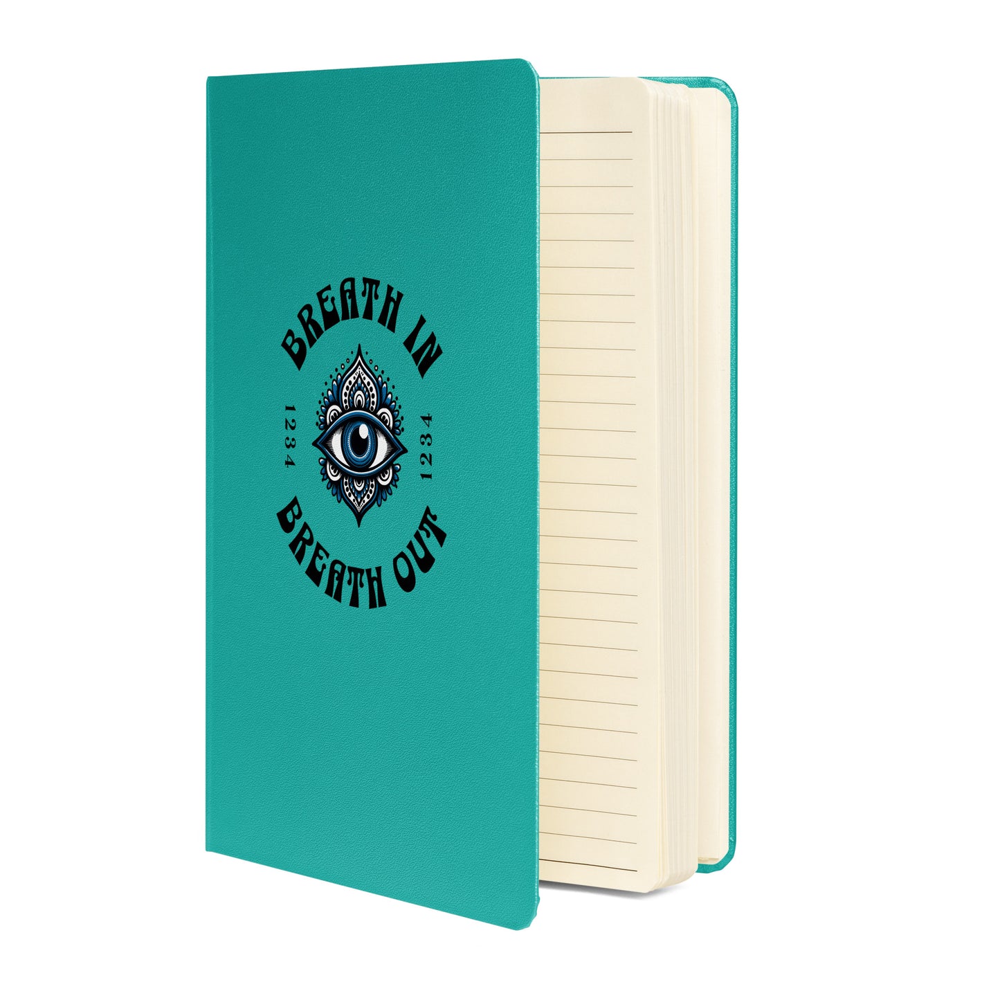 Inspirational Hardcover Notebook with Elastic Closure 'Breath in'