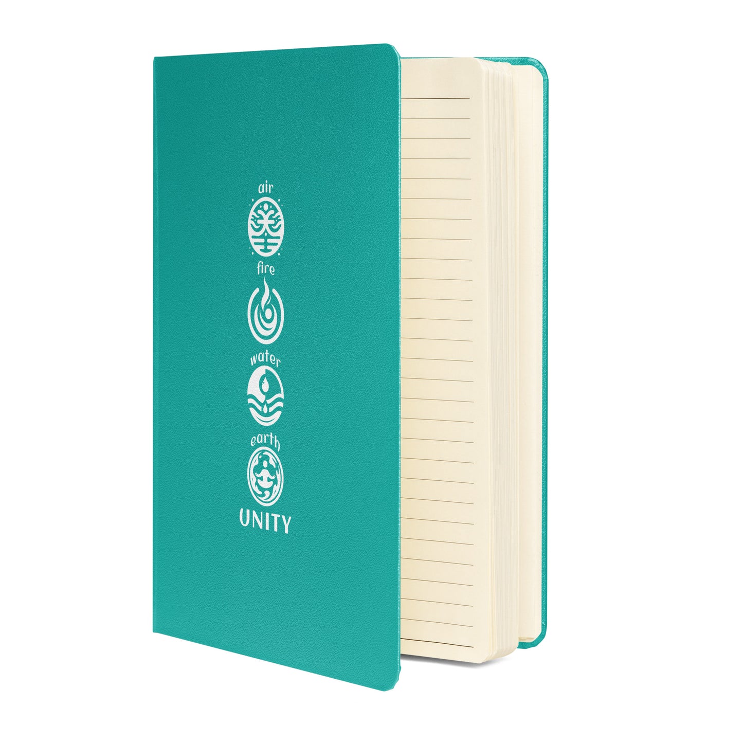 Inspirational Hardcover Notebook with Elastic Closure 'Unity of Elements'