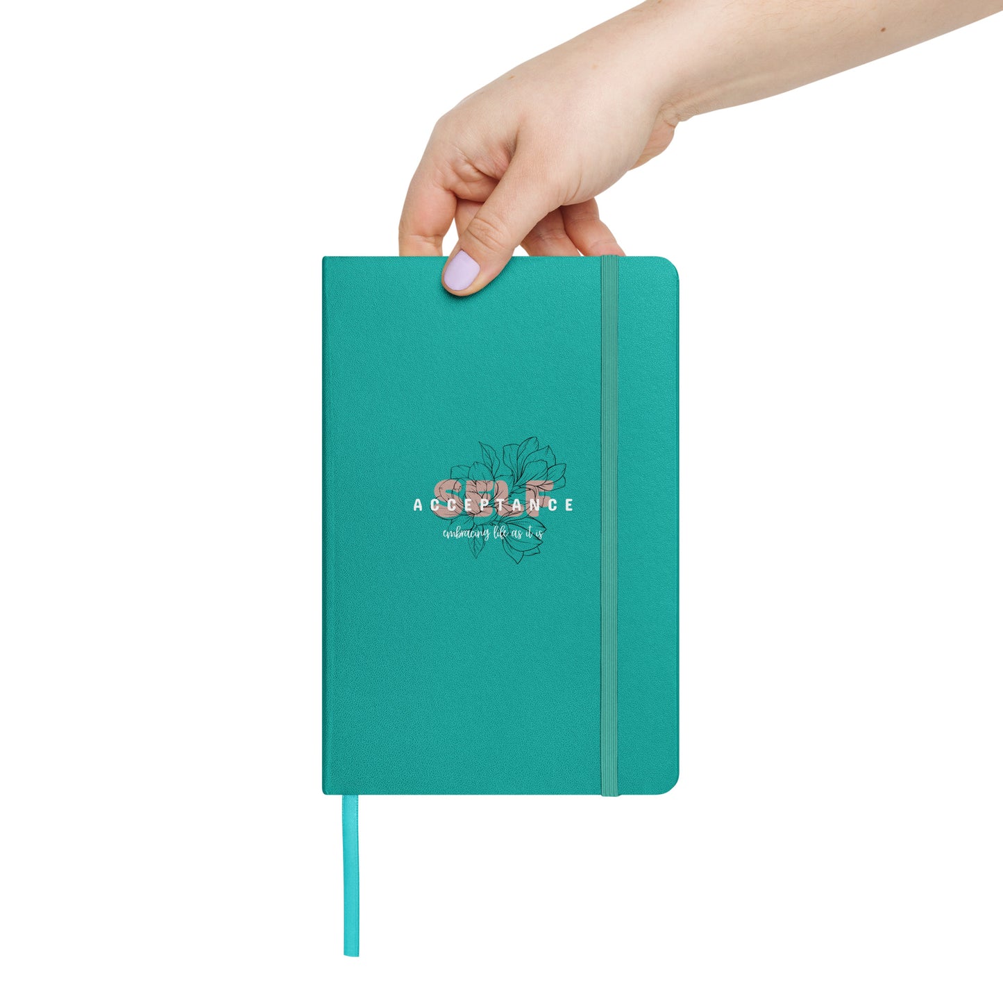 Inspirational Hardcover Notebook with Elastic Closure 'Self Acceptance'