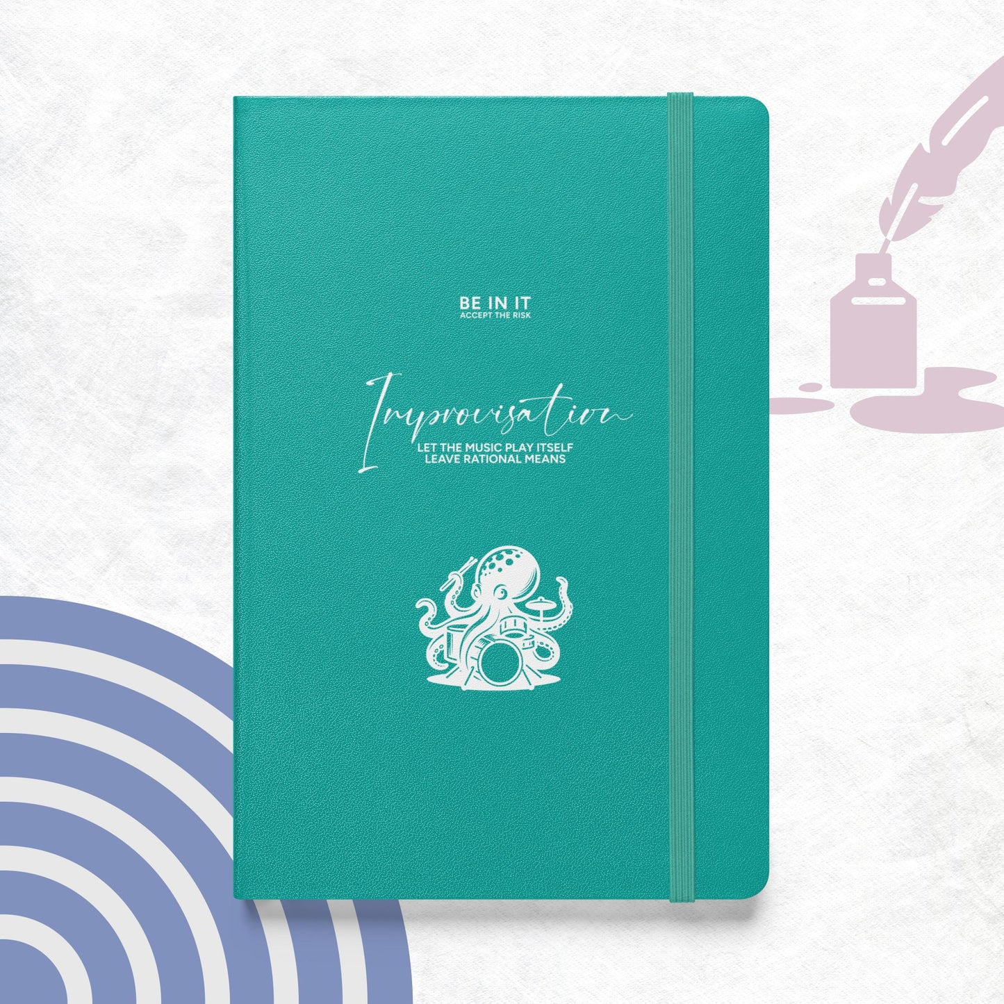 Inspirational Hardcover Notebook with Elastic Closure 'Improvisation'