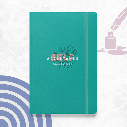 Inspirational Hardcover Notebook with Elastic Closure 'Self Acceptance'