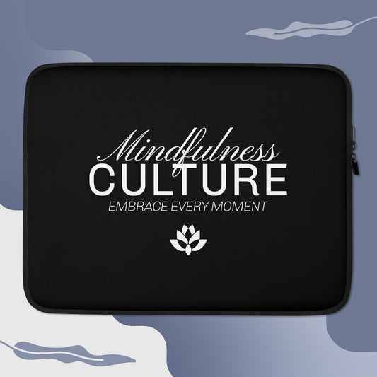 Premium Lightweight Laptop Sleeve/Case with Faux Fur Lining – Water, Oil, and Heat Resistant 'Mindfulness Culture'