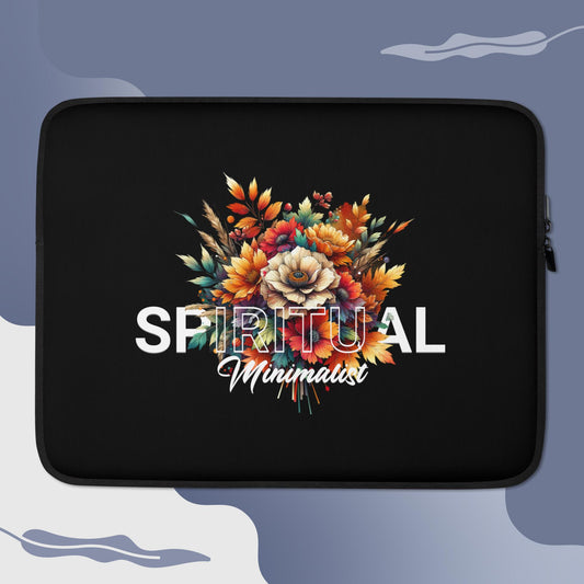 Premium Lightweight Laptop Sleeve with Faux Fur Lining – Water, Oil, and Heat Resistant 'Spiritual Minimalist'