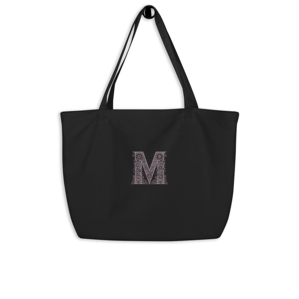 EcoTote Large Organic Cotton Bag - Reusable, Sustainable Shopping Tote, Eco-Friendly and Durable 'M is for Mindful Moments'