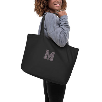 EcoTote Large Organic Cotton Bag - Reusable, Sustainable Shopping Tote, Eco-Friendly and Durable 'M is for Mindful Moments'