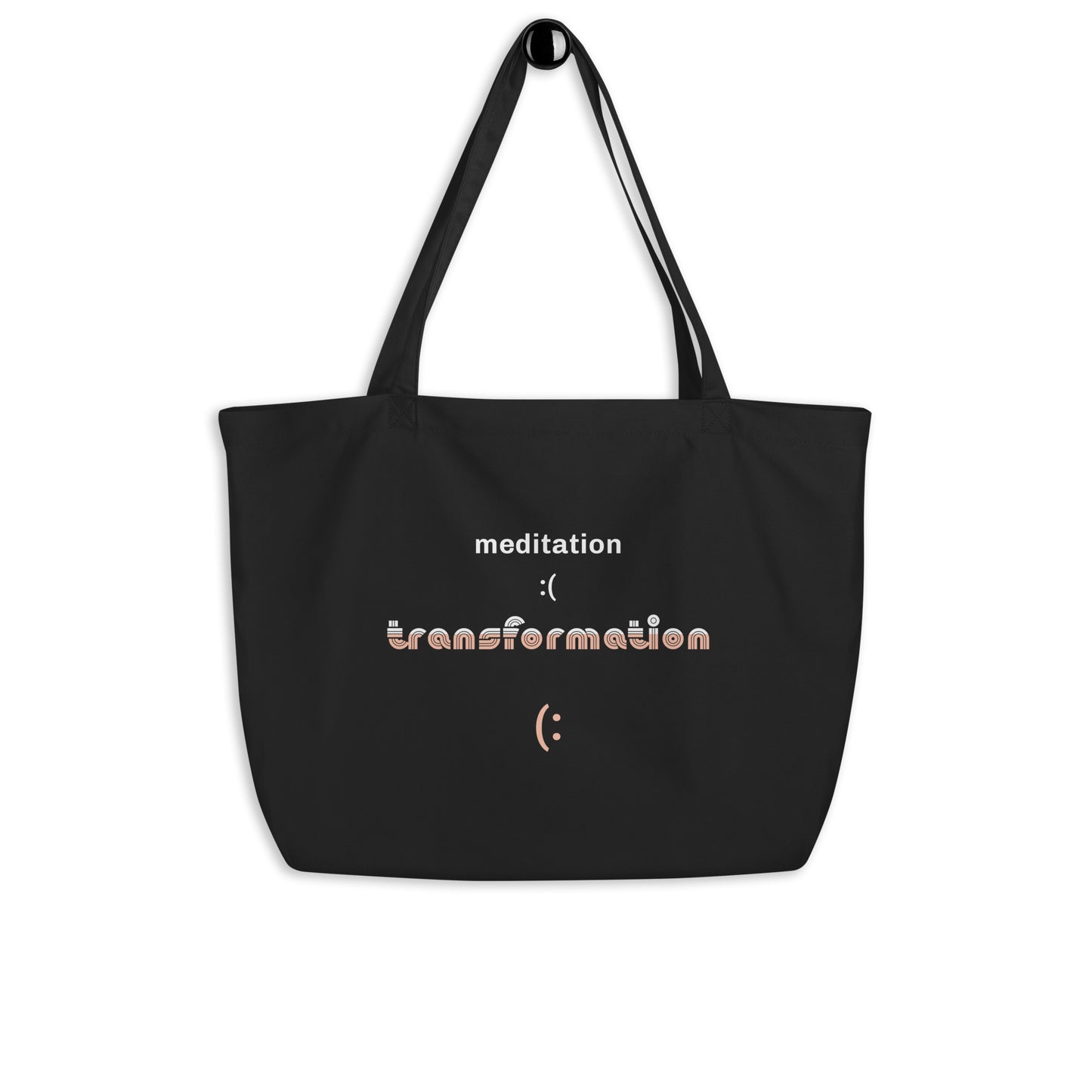 EcoTote LARGE Organic Cotton Bag - Reusable, Sustainable Shopping Tote, Eco-Friendly  'Meditation - Transformation'