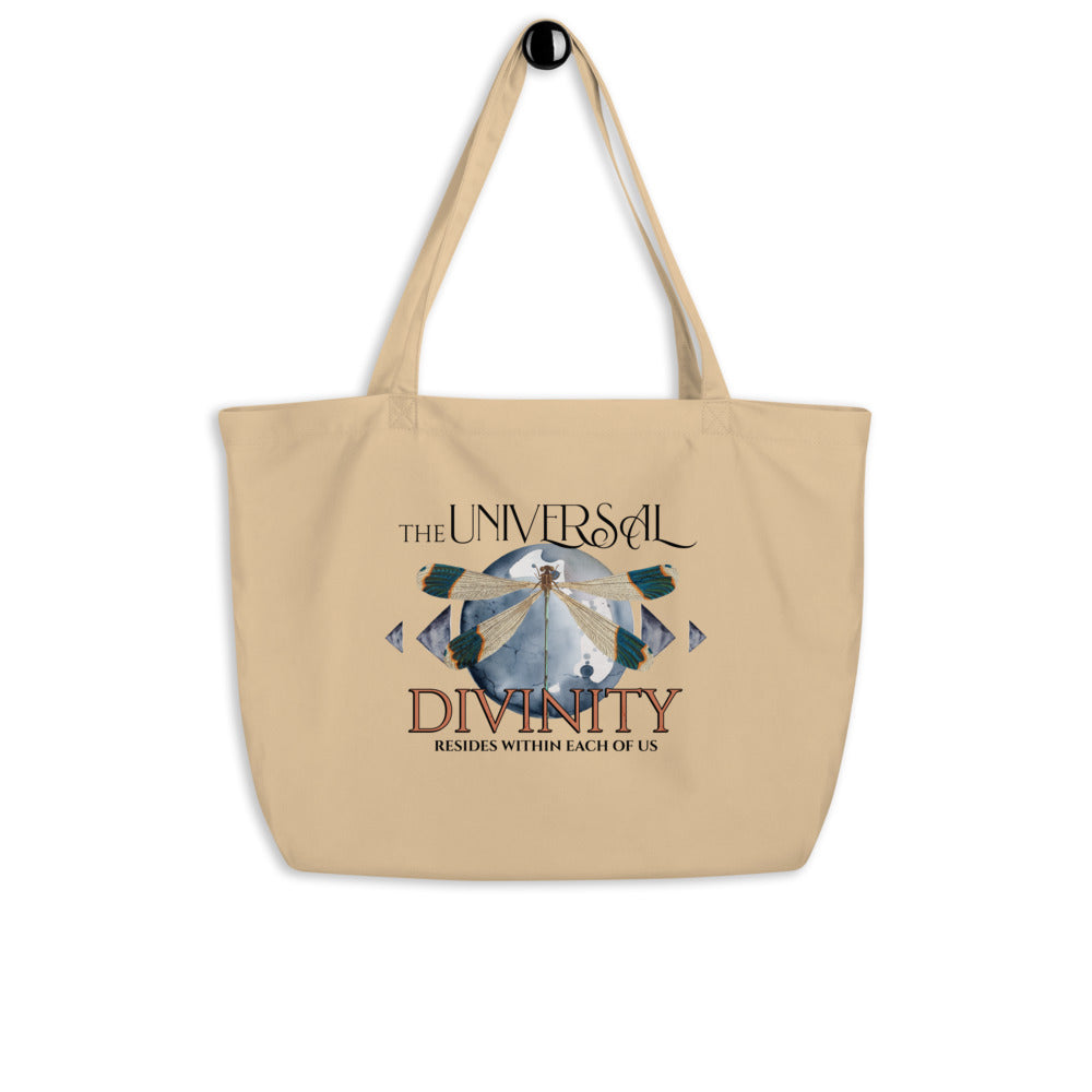 EcoTote Large Organic Cotton Bag - Reusable, Sustainable Shopping Tote, Eco-Friendly 'The Universal Divinity'