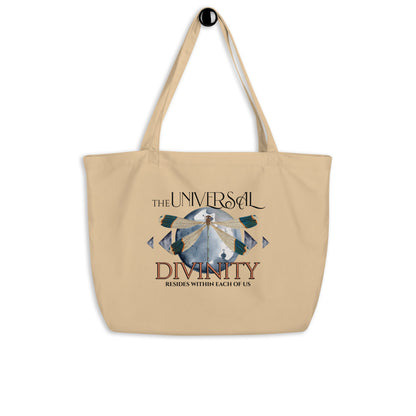 EcoTote Large Organic Cotton Bag - Reusable, Sustainable Shopping Tote, Eco-Friendly 'The Universal Divinity'