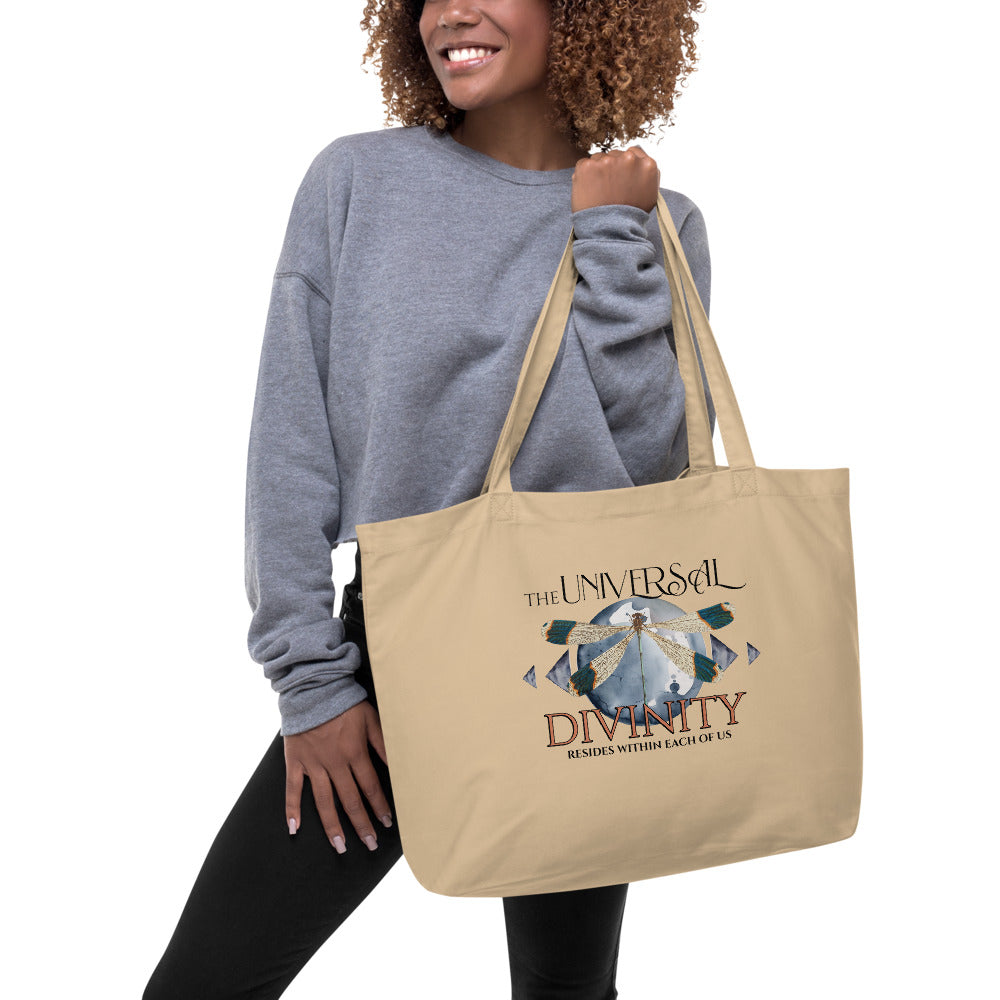 EcoTote Large Organic Cotton Bag - Reusable, Sustainable Shopping Tote, Eco-Friendly 'The Universal Divinity'