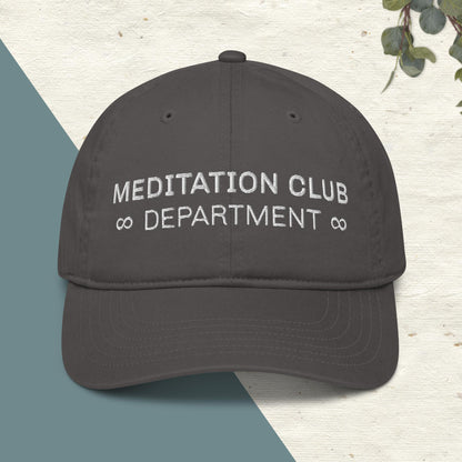 Organic Cotton Minimalist Hat - Eco-Friendly Sustainable Cap 'Meditation Club Department'