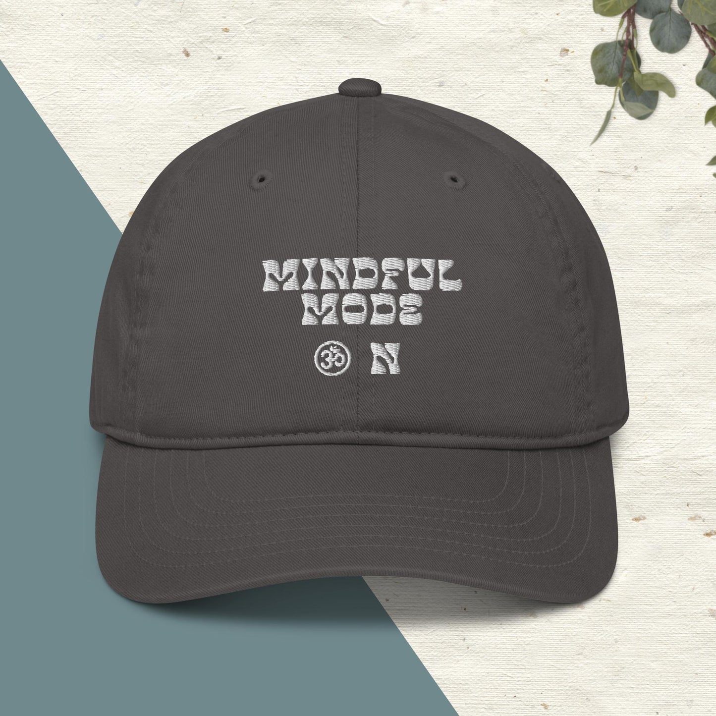 Organic Cotton Minimalist Hat - Eco-Friendly Sustainable Cap 'Mindful Mode OM'