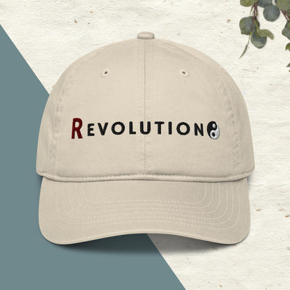 Organic Cotton Minimalist Hat - Eco-Friendly Sustainable Cap 'R-Evolution' Beige