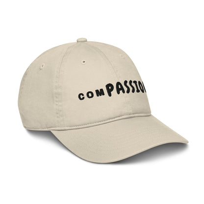 Organic Cotton Minimalist Hat - Eco-Friendly Sustainable Cap 'Compassion' Beige