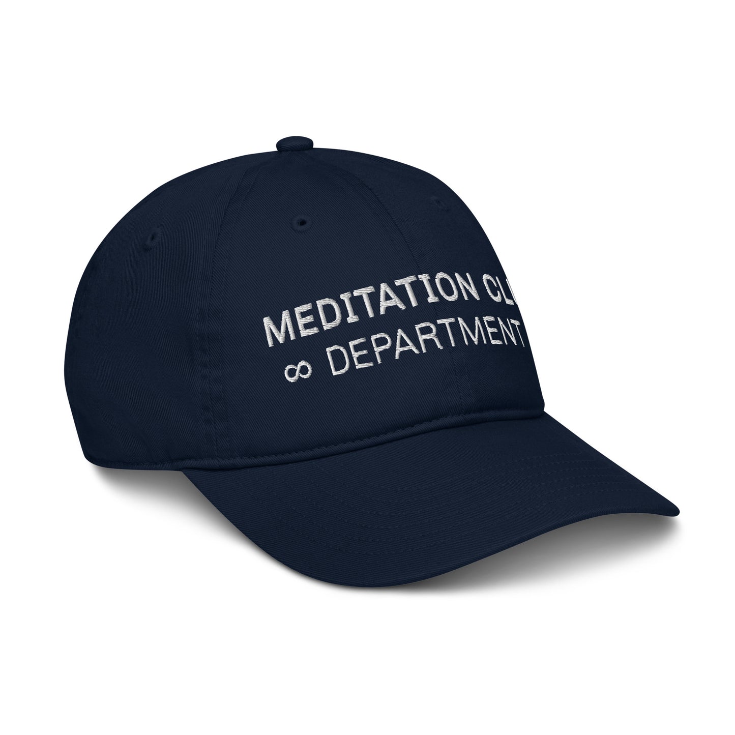 Organic Cotton Minimalist Hat - Eco-Friendly Sustainable Cap 'Meditation Club Department'