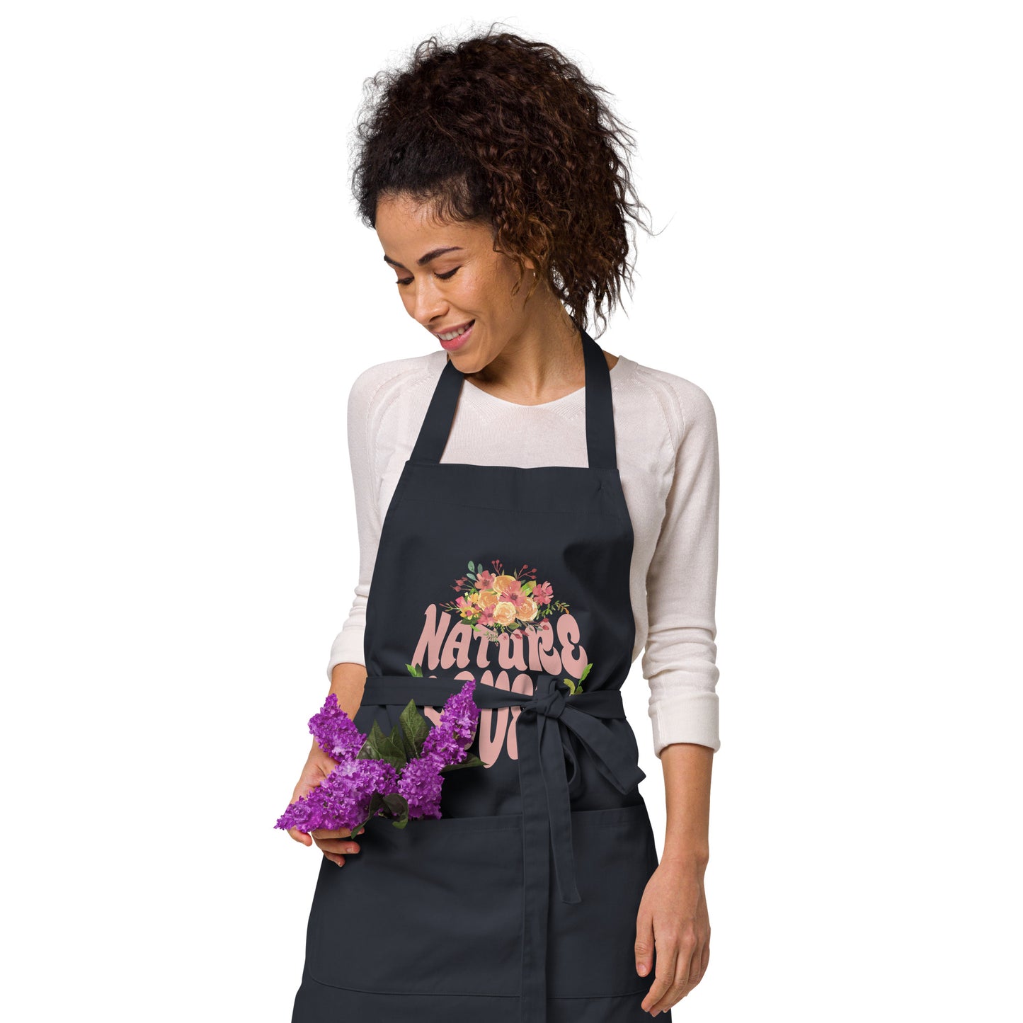 Organic Cotton Apron with Adjustable Straps and Front Pocket - Minimalist Eco-Friendly'Nature Lover'