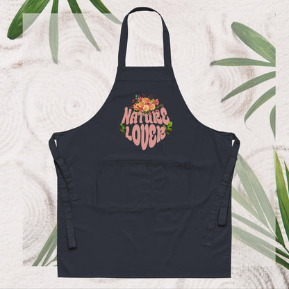 Organic Cotton Apron with Adjustable Straps and Front Pocket - Minimalist Eco-Friendly'Nature Lover'