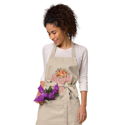 Organic Cotton Apron with Adjustable Straps and Front Pocket - Minimalist Eco-Friendly'Nature Lover'