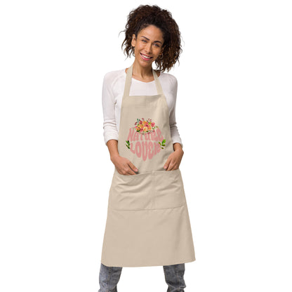 Organic Cotton Apron with Adjustable Straps and Front Pocket - Minimalist Eco-Friendly'Nature Lover'