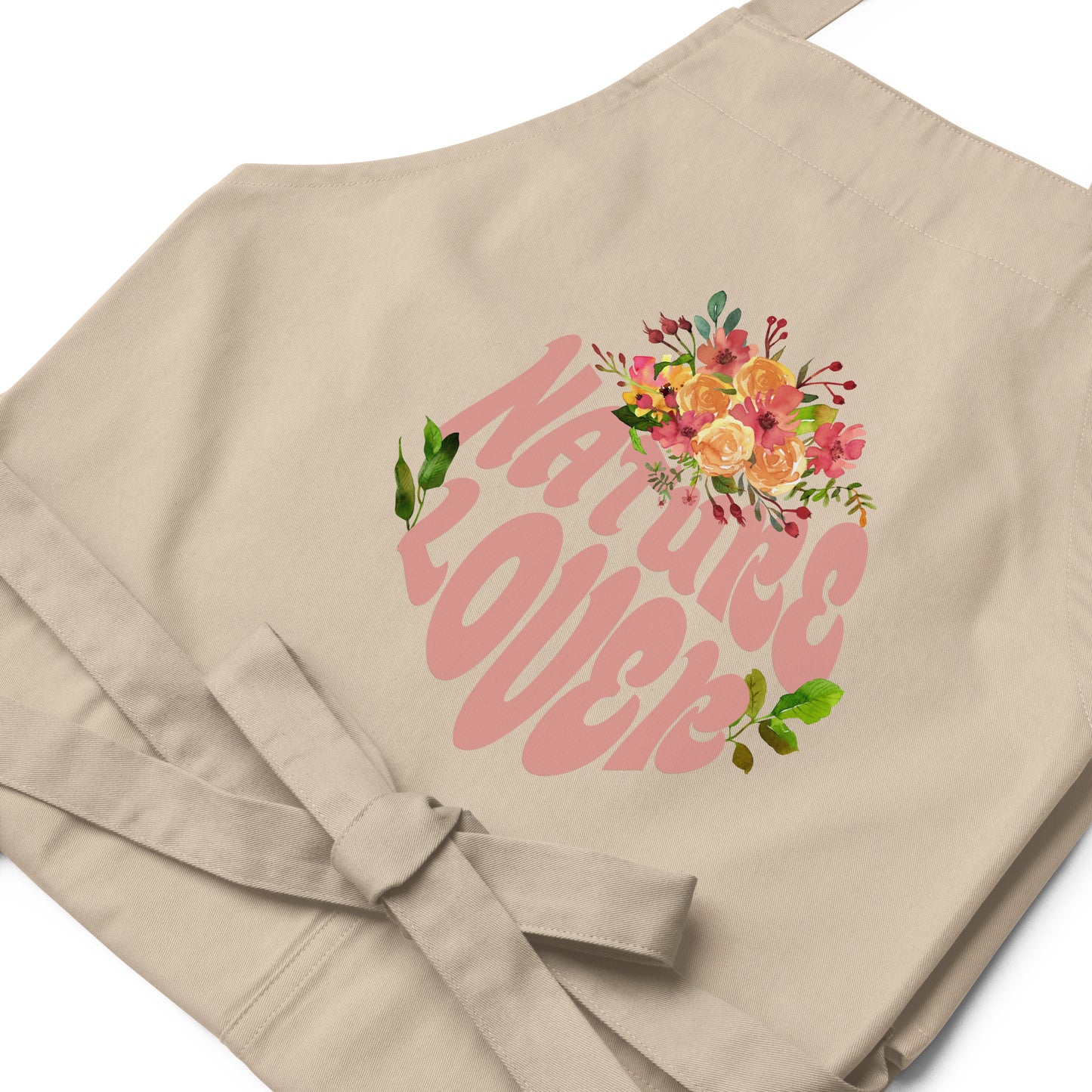 Organic Cotton Apron with Adjustable Straps and Front Pocket - Minimalist Eco-Friendly'Nature Lover'