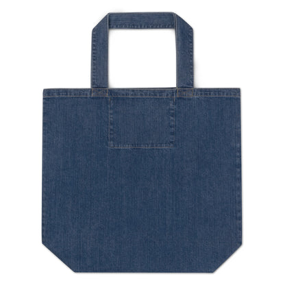 EcoTote  Denim Organic Cotton Bag - Reusable, Sustainable Shopping Tote, Eco-Friendly 'Elephant - save endangered animals'