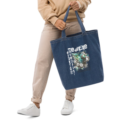 Denim EcoTote Organic Cotton Bag - Reusable, Sustainable Shopping Tote, Eco-Friendly 'Disturb Reality'