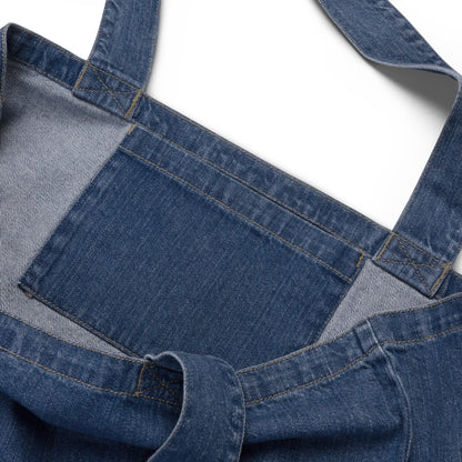 Eco Tote Denim Organic Cotton Bag - Reusable, Sustainable Shopping Tote, Eco-Friendly  'The Power of Mindfulness'