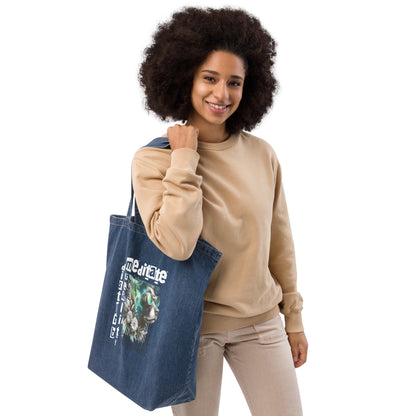 Denim EcoTote Organic Cotton Bag - Reusable, Sustainable Shopping Tote, Eco-Friendly 'Disturb Reality'