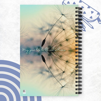 Inspirational Hardcover Spiral Notebook 'Metta Wishes'