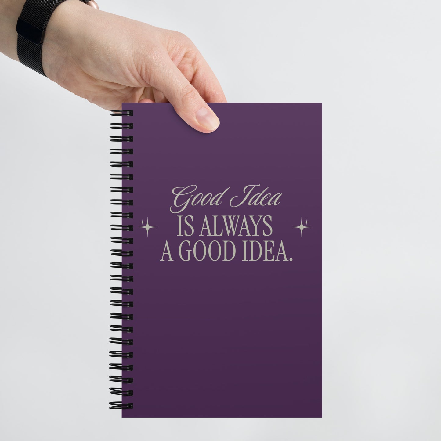 Inspirational Hardcover Spiral Notebook 'Bad Idea is A Good Idea'