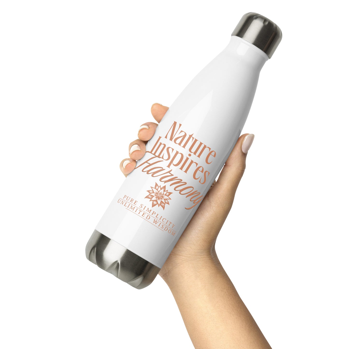 Stainless Steel Water Bottle - Durable, Insulated, and BPA-Free Hydration 'Nature Inspires Harmony'