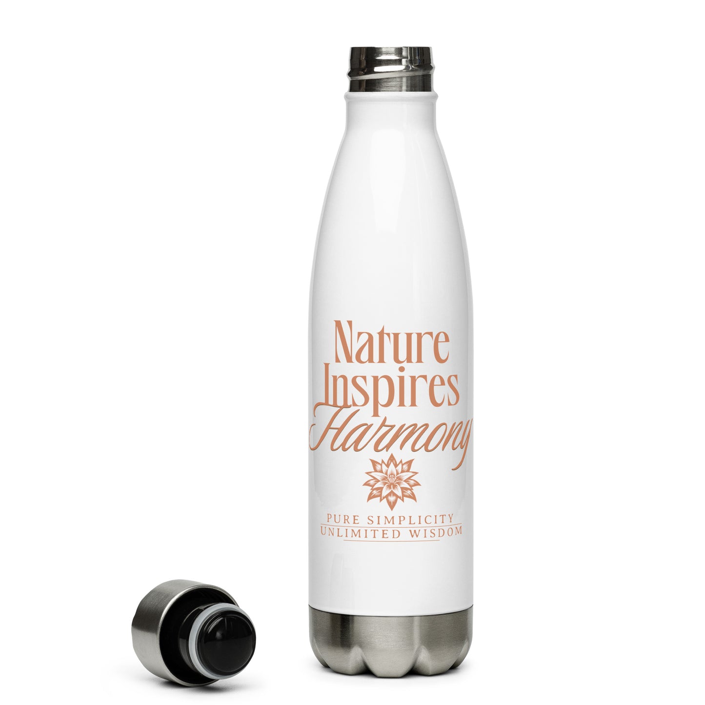 Stainless Steel Water Bottle - Durable, Insulated, and BPA-Free Hydration 'Nature Inspires Harmony'