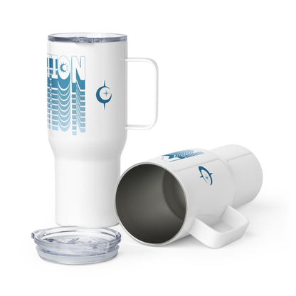 "Elevated Travel Mug - Sleek, Durable, Spill-Proof with Temperature Control 'Meditation'