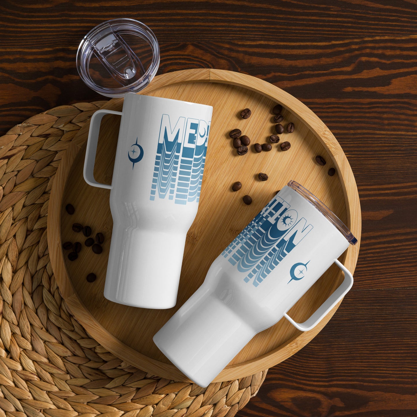 "Elevated Travel Mug - Sleek, Durable, Spill-Proof with Temperature Control 'Meditation'