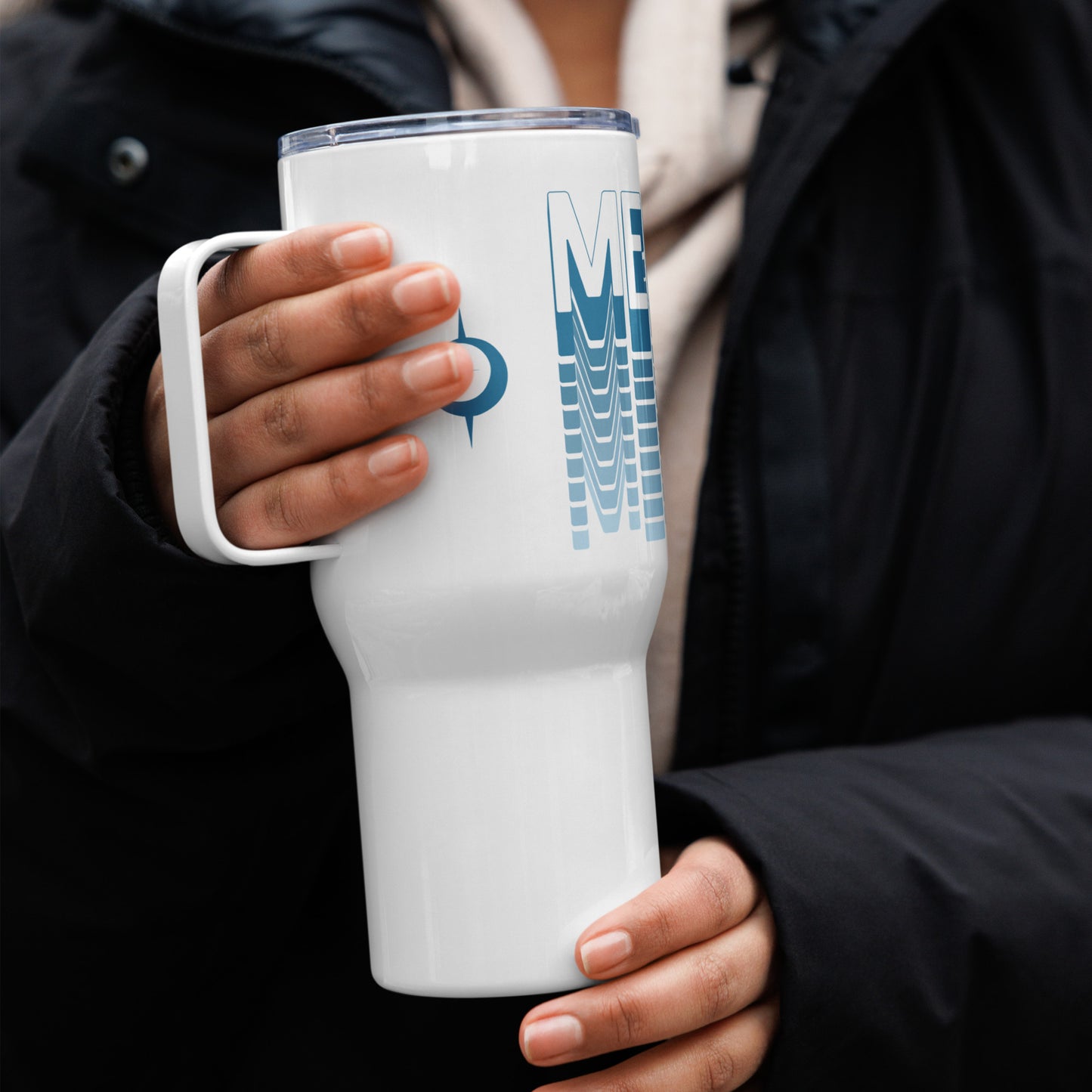 "Elevated Travel Mug - Sleek, Durable, Spill-Proof with Temperature Control 'Meditation'