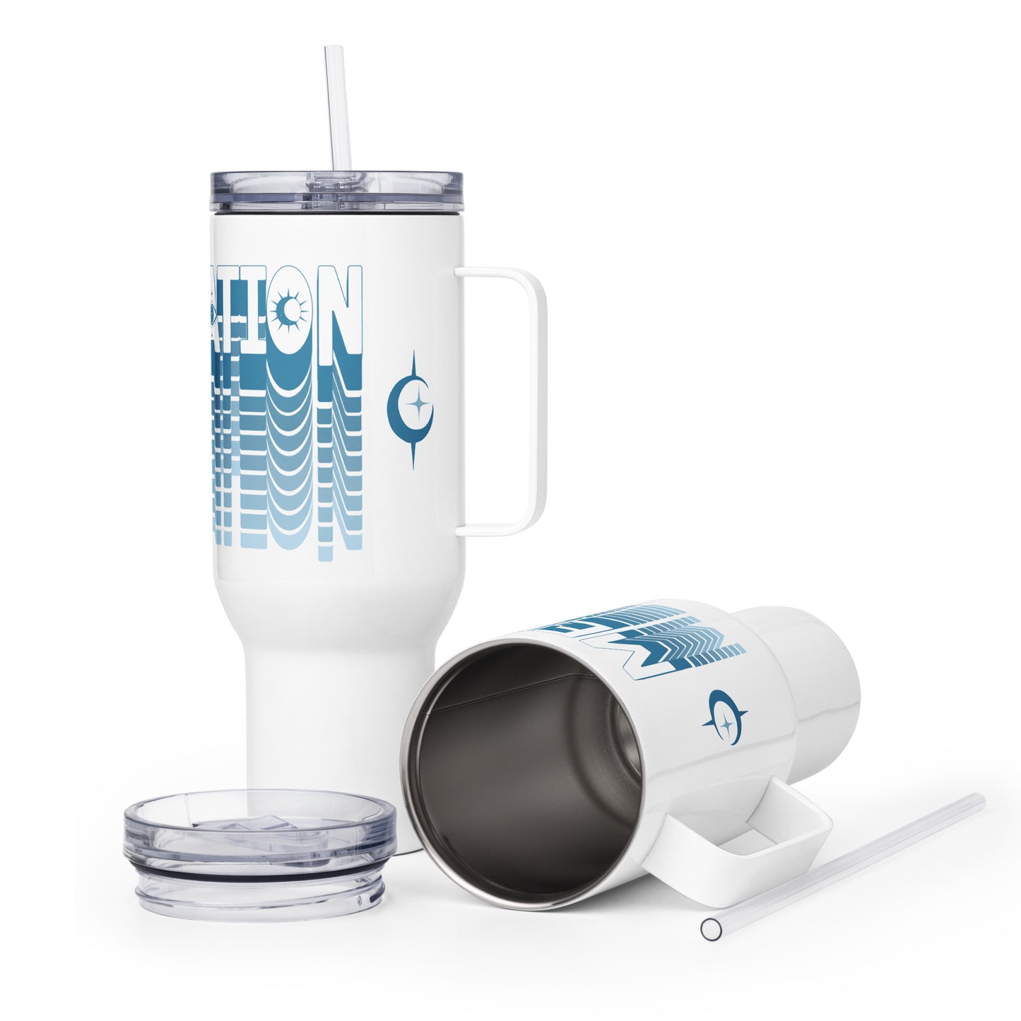 "Elevated Travel Mug - Sleek, Durable, Spill-Proof with Temperature Control 'Meditation'