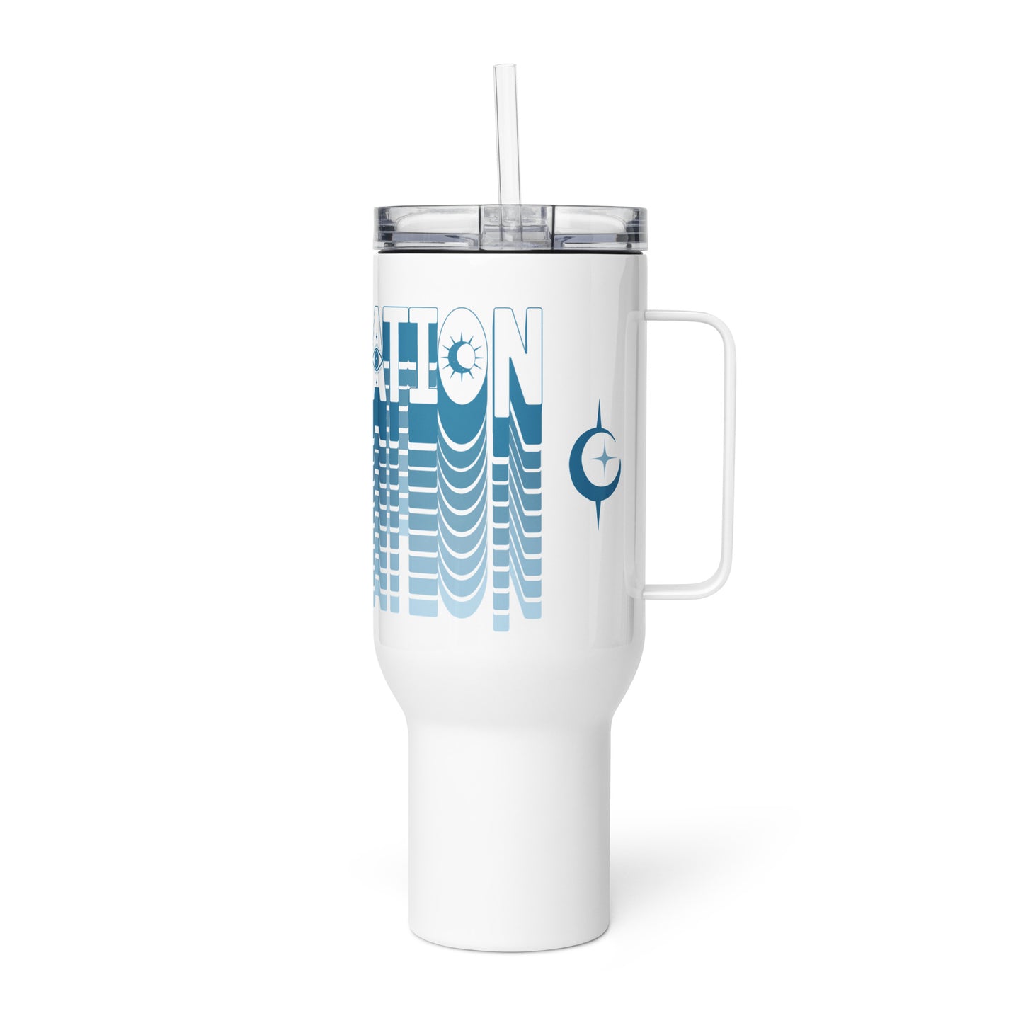 "Elevated Travel Mug - Sleek, Durable, Spill-Proof with Temperature Control 'Meditation'