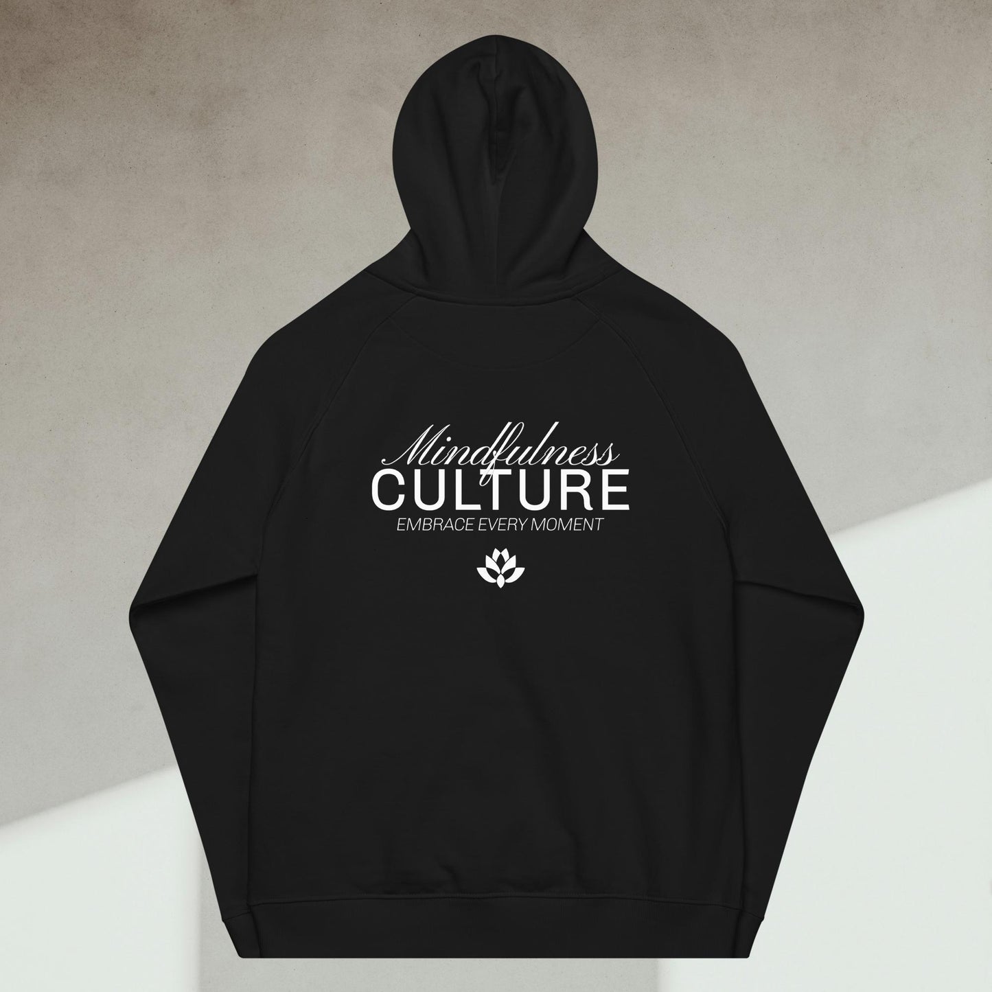 Organic Cotton Raglan Hoodie - Eco-Friendly, Soft, Sustainable  'Mindfulness Culture'