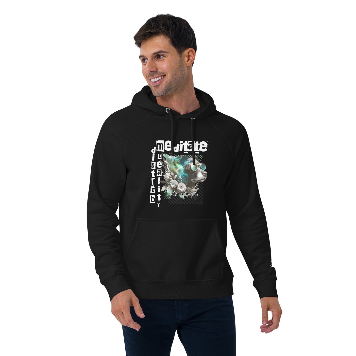 Organic Cotton Raglan Hoodie - Eco-Friendly, Soft, Sustainable 'Disturb Reality'
