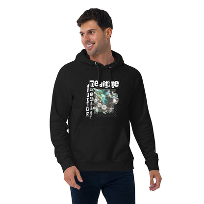 Organic Cotton Raglan Hoodie - Eco-Friendly, Soft, Sustainable 'Disturb Reality'