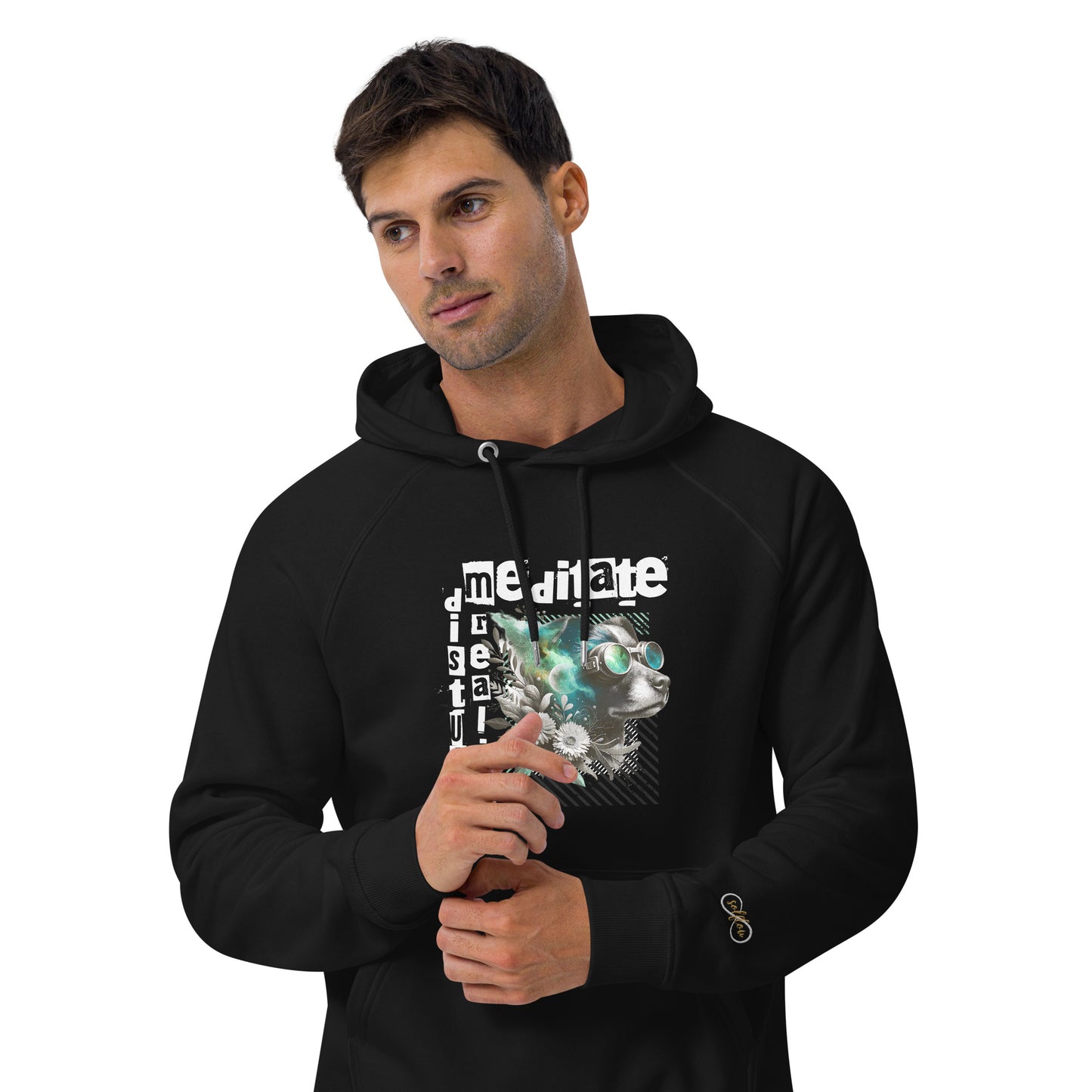 Organic Cotton Raglan Hoodie - Eco-Friendly, Soft, Sustainable 'Disturb Reality'