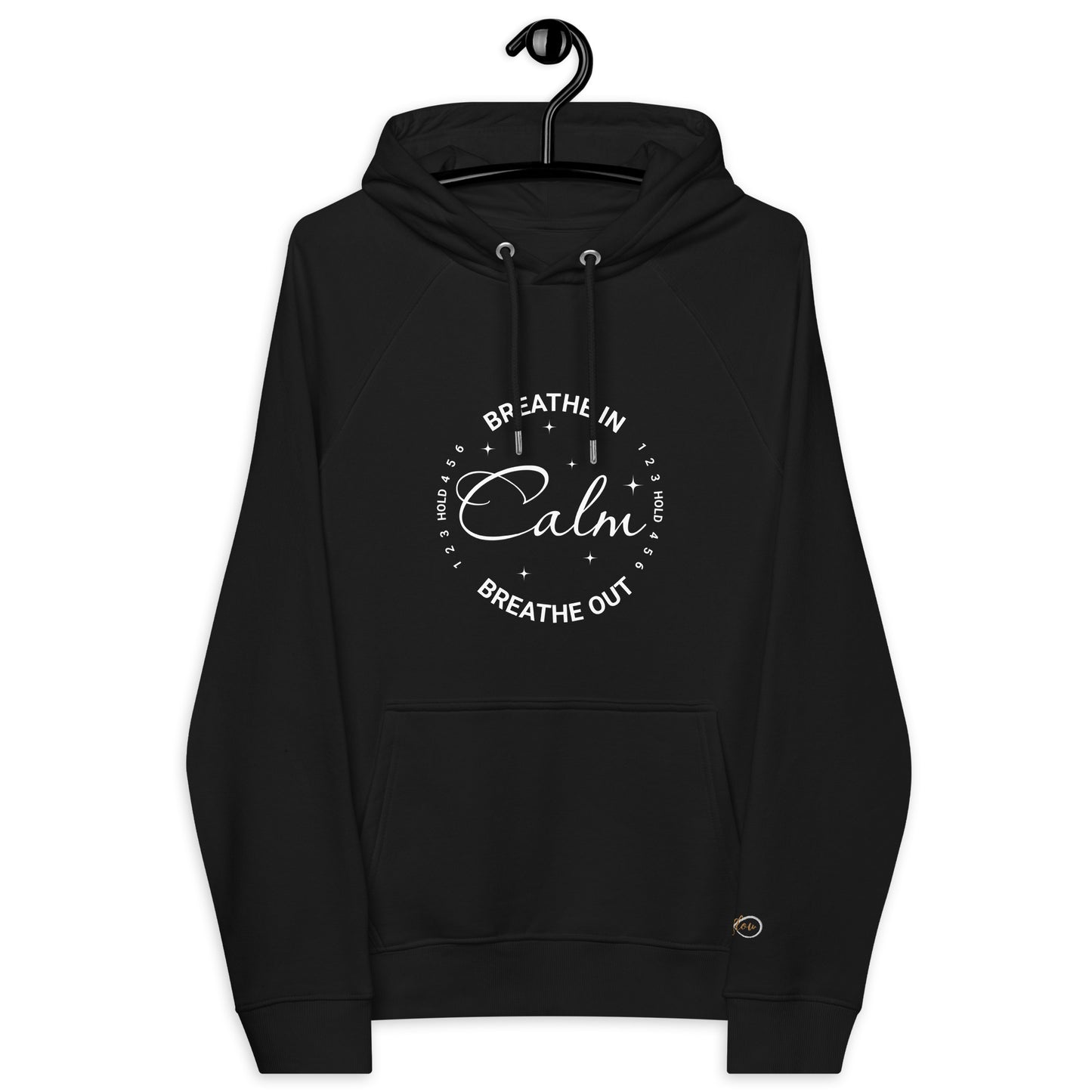 Organic Cotton Raglan Hoodie - Eco-Friendly, Soft, Sustainable Hoodie 'Calm breath'