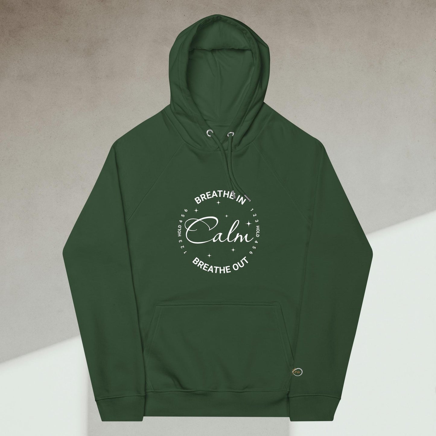 Organic Cotton Raglan Hoodie - Eco-Friendly, Soft, Sustainable Hoodie 'Calm breath'