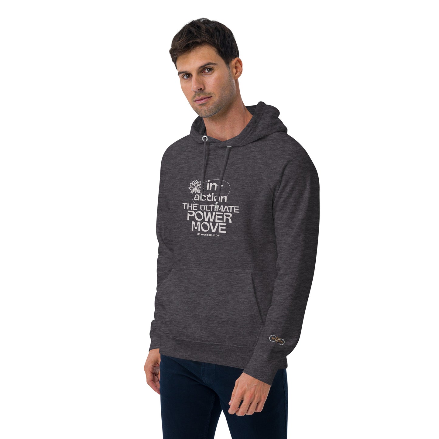 Organic Cotton Raglan Hoodie - Eco-Friendly, Soft, Sustainable 'Inaction - Power Move'