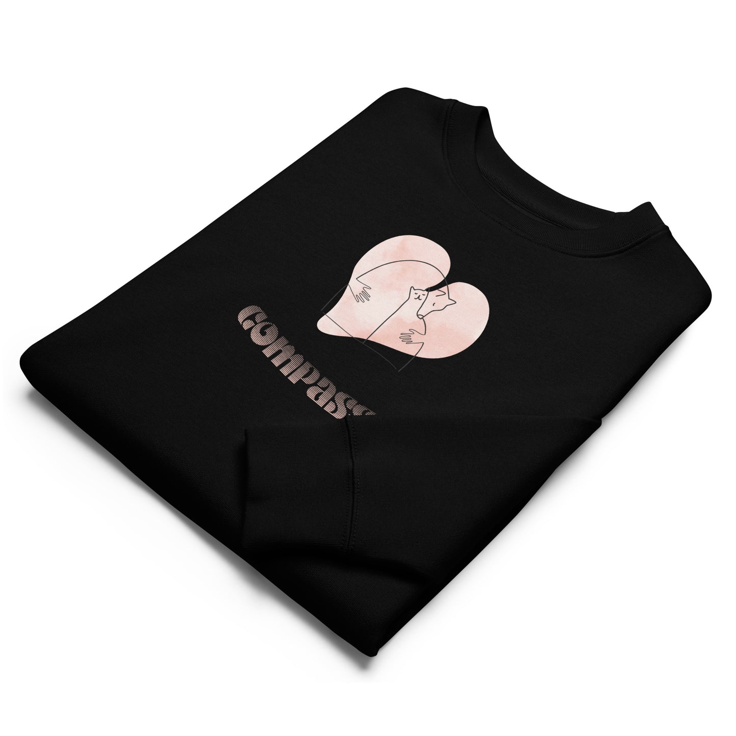 Unisex Organic Cotton Sweatshirt - Minimalist Eco-Friendly Sustainable Pullover 'Compassion'