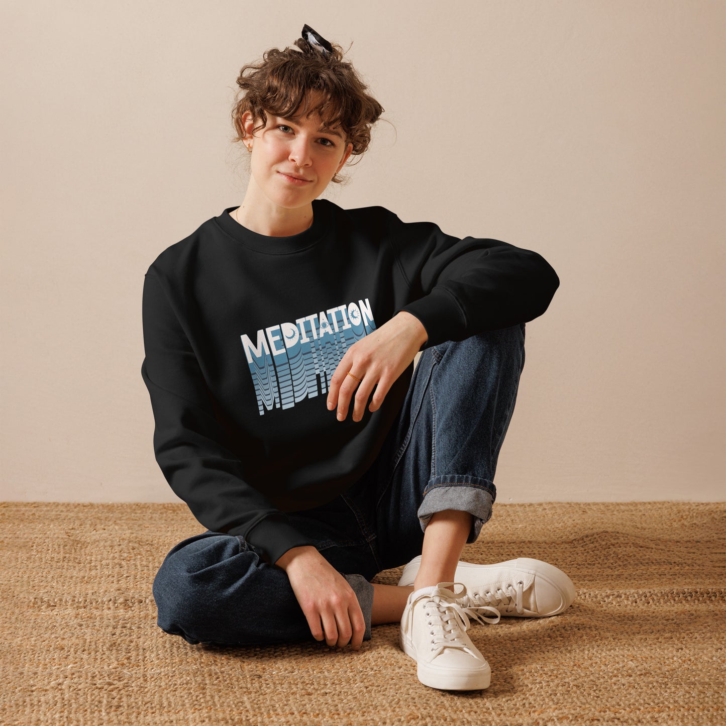 Unisex Organic Cotton Sweatshirt – Soft, Durable, Eco-Friendly, Comfort & Style 'Meditation'