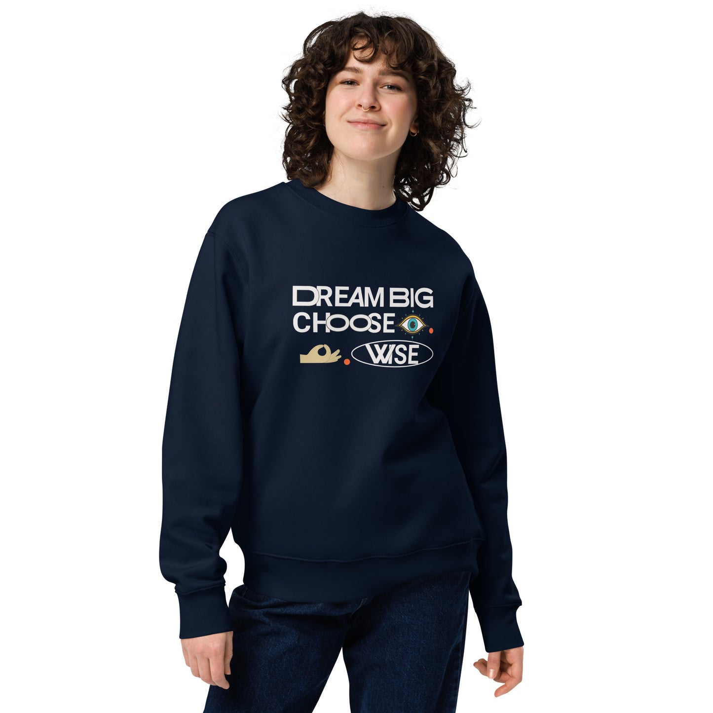 Unisex Organic Cotton Sweatshirt – Soft, Durable, Eco-Friendly, Comfort & Style 'Choose Wise'