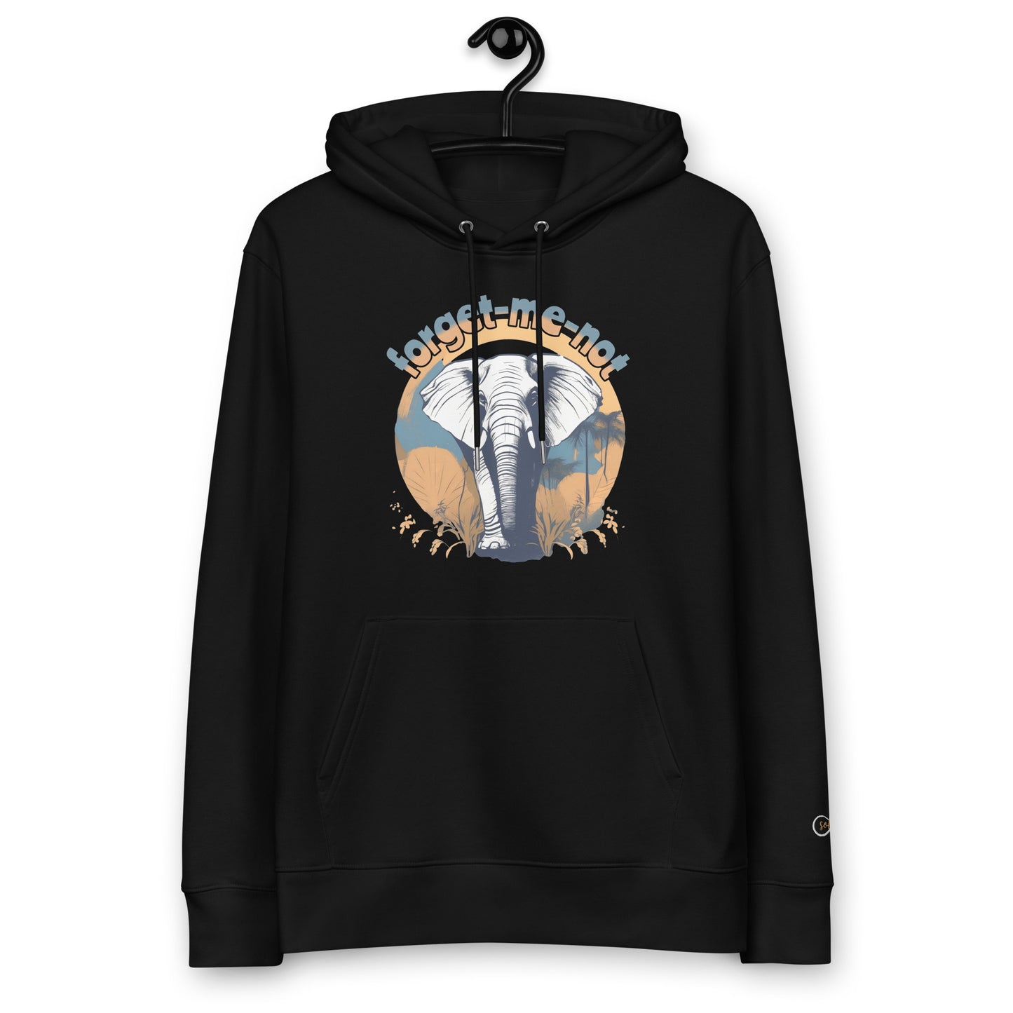 Organic Cotton Hoodie - Eco-Friendly, Soft, Sustainable 'Elephant - save endangered animals'