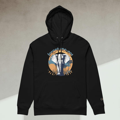 Organic Cotton Hoodie - Eco-Friendly, Soft, Sustainable 'Elephant - save endangered animals'