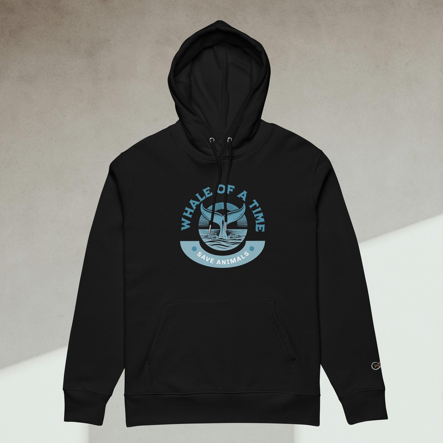 Organic Cotton Hoodie - Eco-Friendly, Soft, Sustainable 'Whale - Save Endangered Animals'