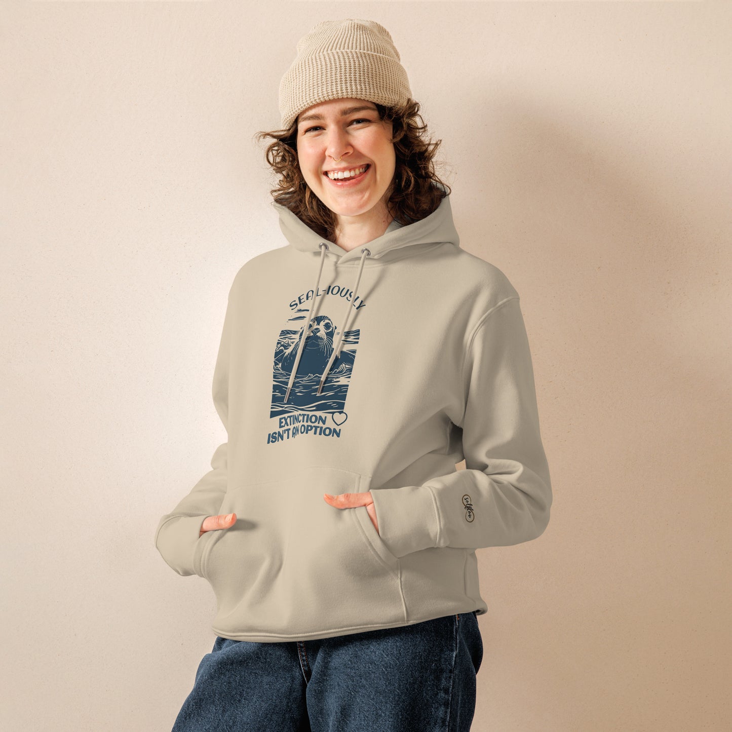 Organic Cotton Hoodie - Eco-Friendly, Soft, Sustainable 'Seal - Save Endangered Animals'